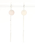 Silver Disk Threader Earrings