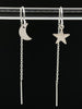 Star & Moon Threader Earrings silver