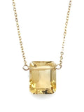 Citrine Emerald Cut Necklace