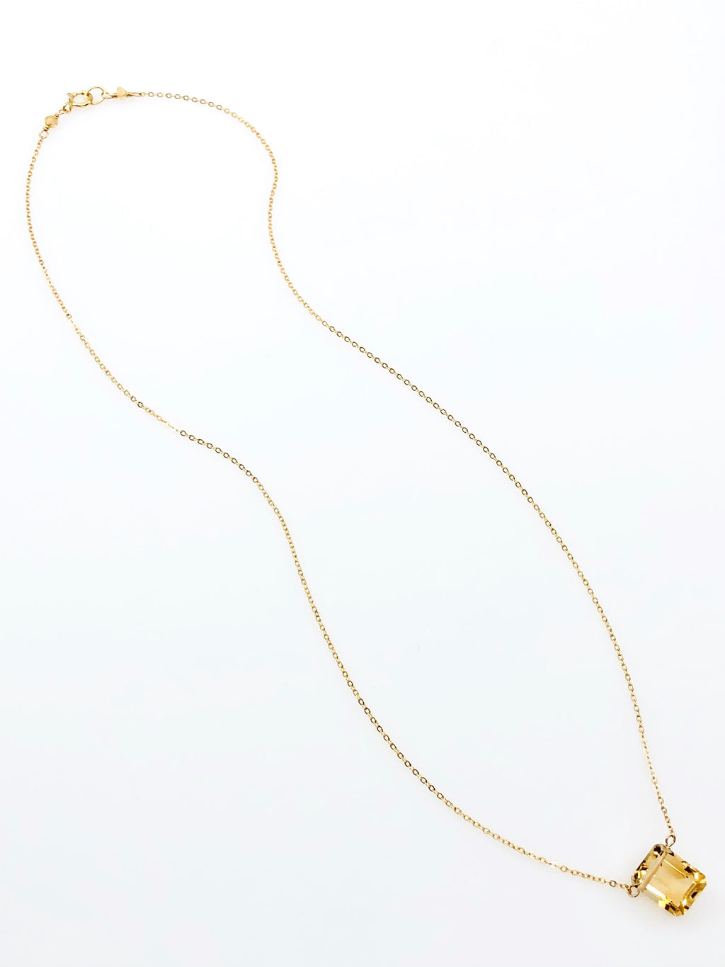 Citrine Emerald Cut Necklace
