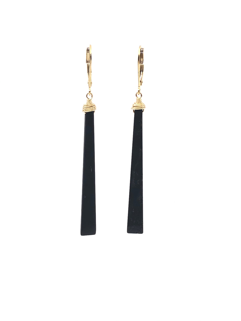 Black Onyx Stick Earrings