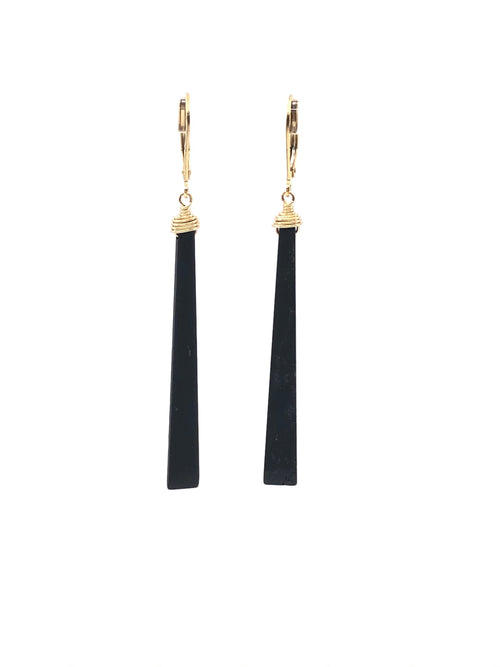 Black Onyx Stick Earrings