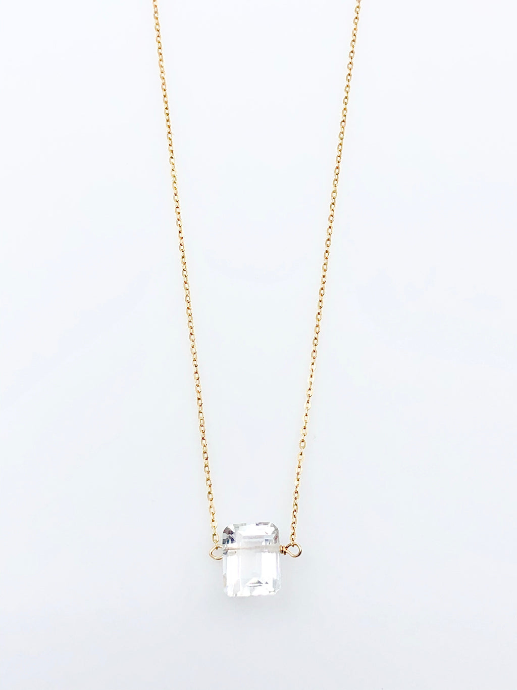 Crystal Quartz Emerald Cut Necklace