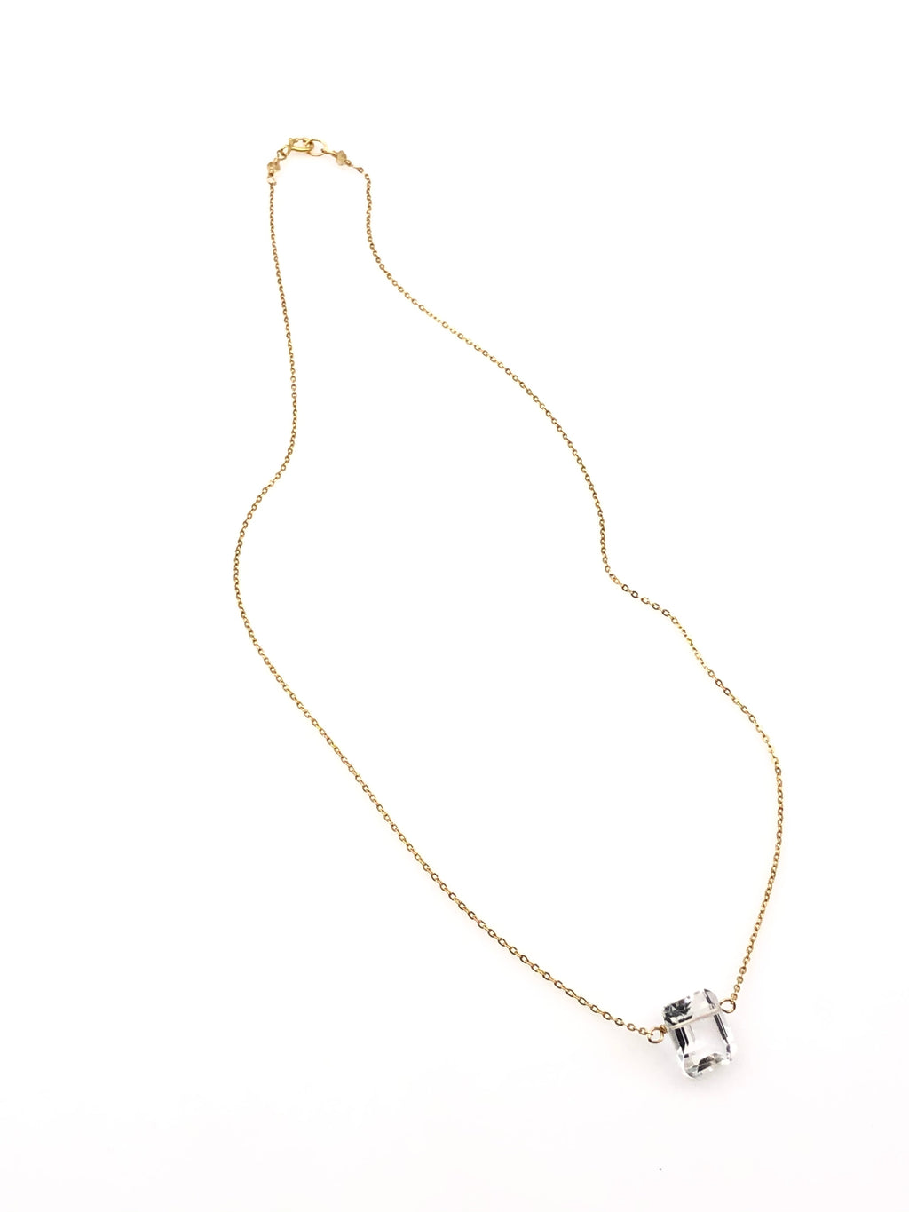 Crystal Quartz Emerald Cut Necklace