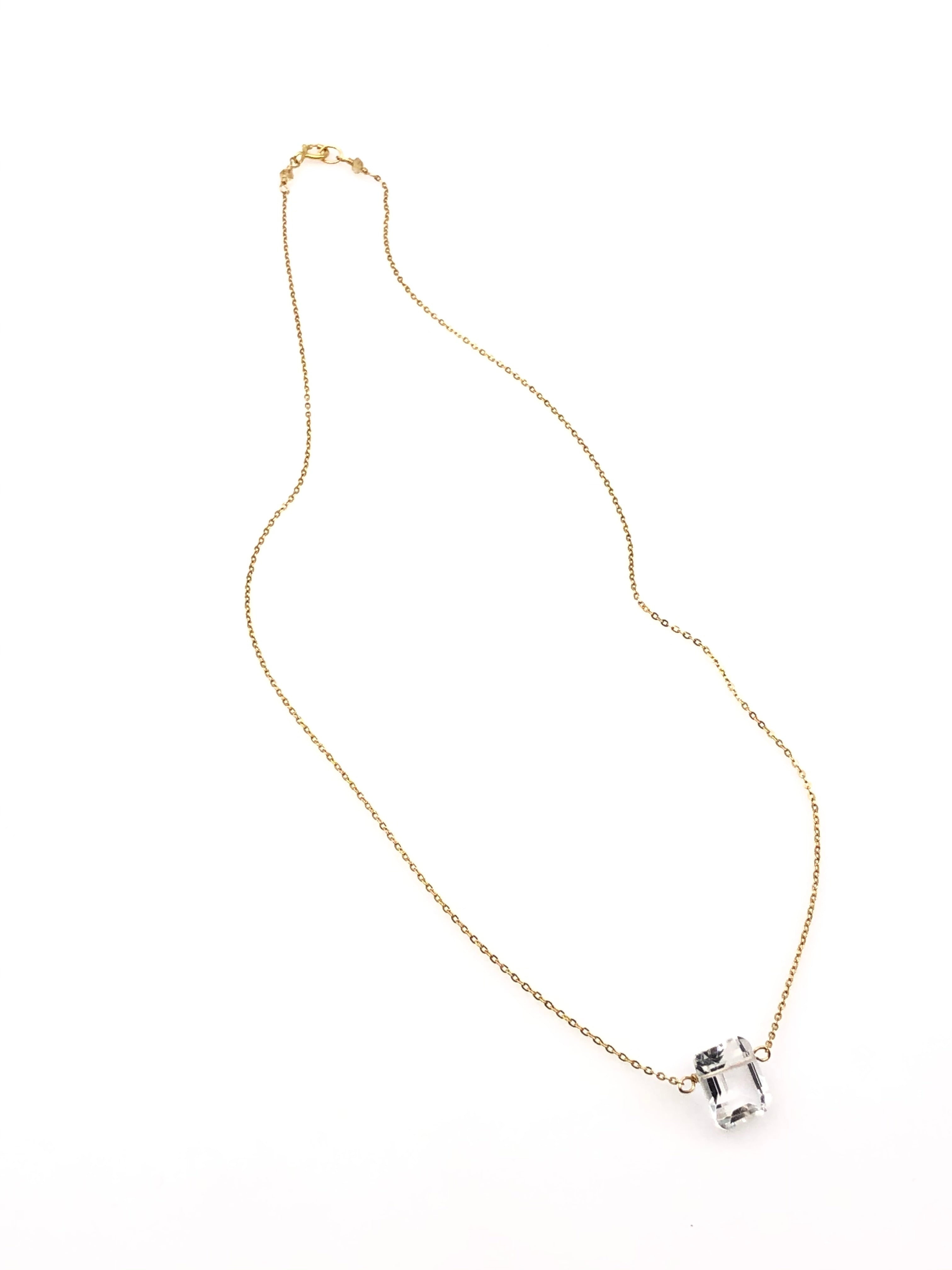 Crystal Quartz Emerald Cut Necklace