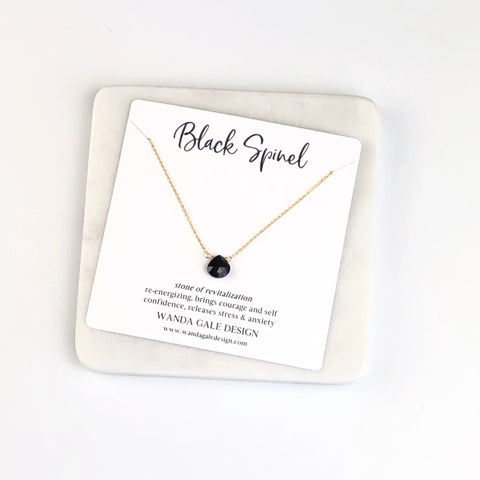 Energy stone necklace - Black Spinel