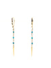 Turquoise spike earrings gold fill