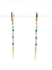 Turquoise spike earrings gold fill