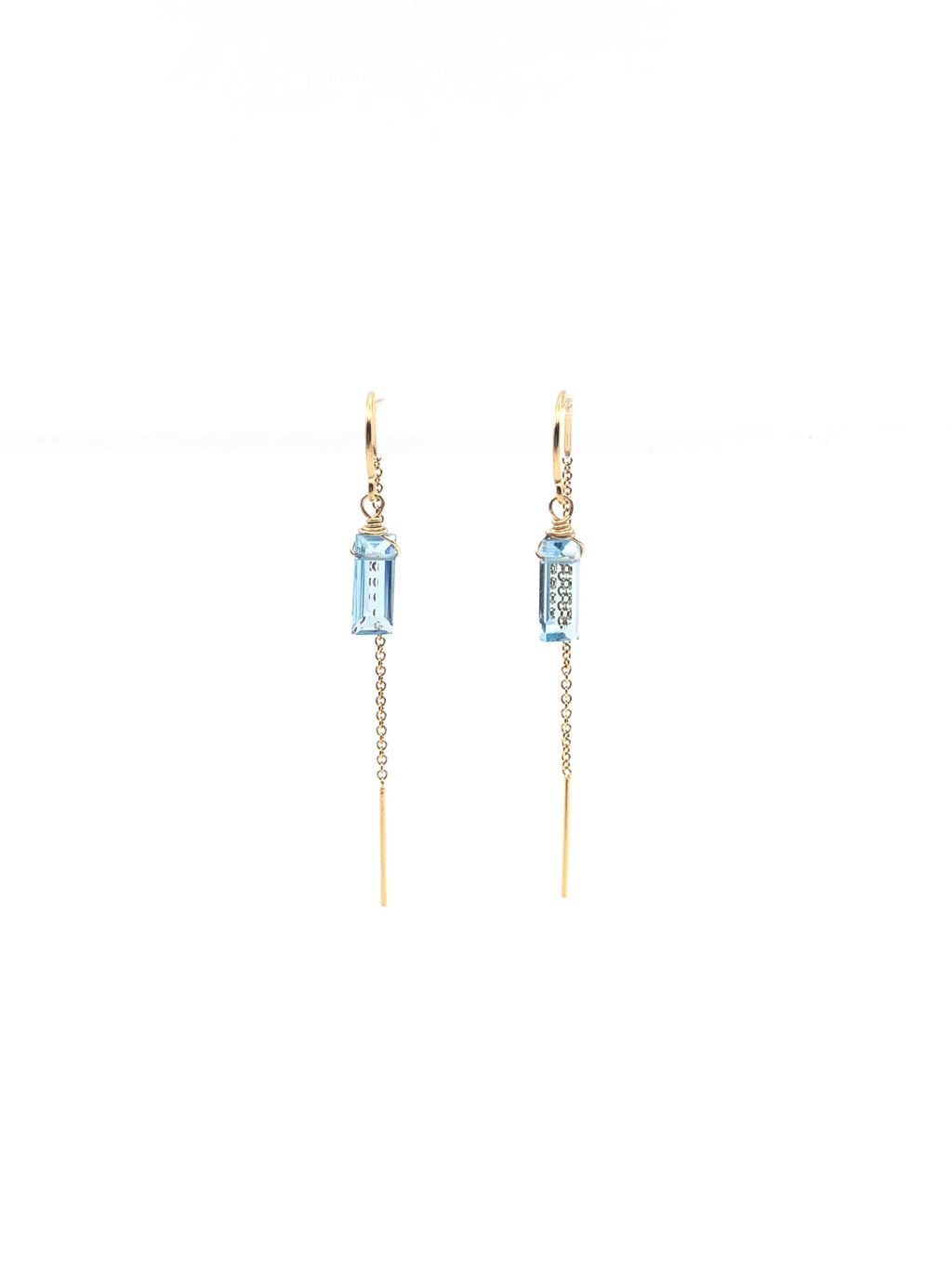 Blue Topaz Threader Earrings