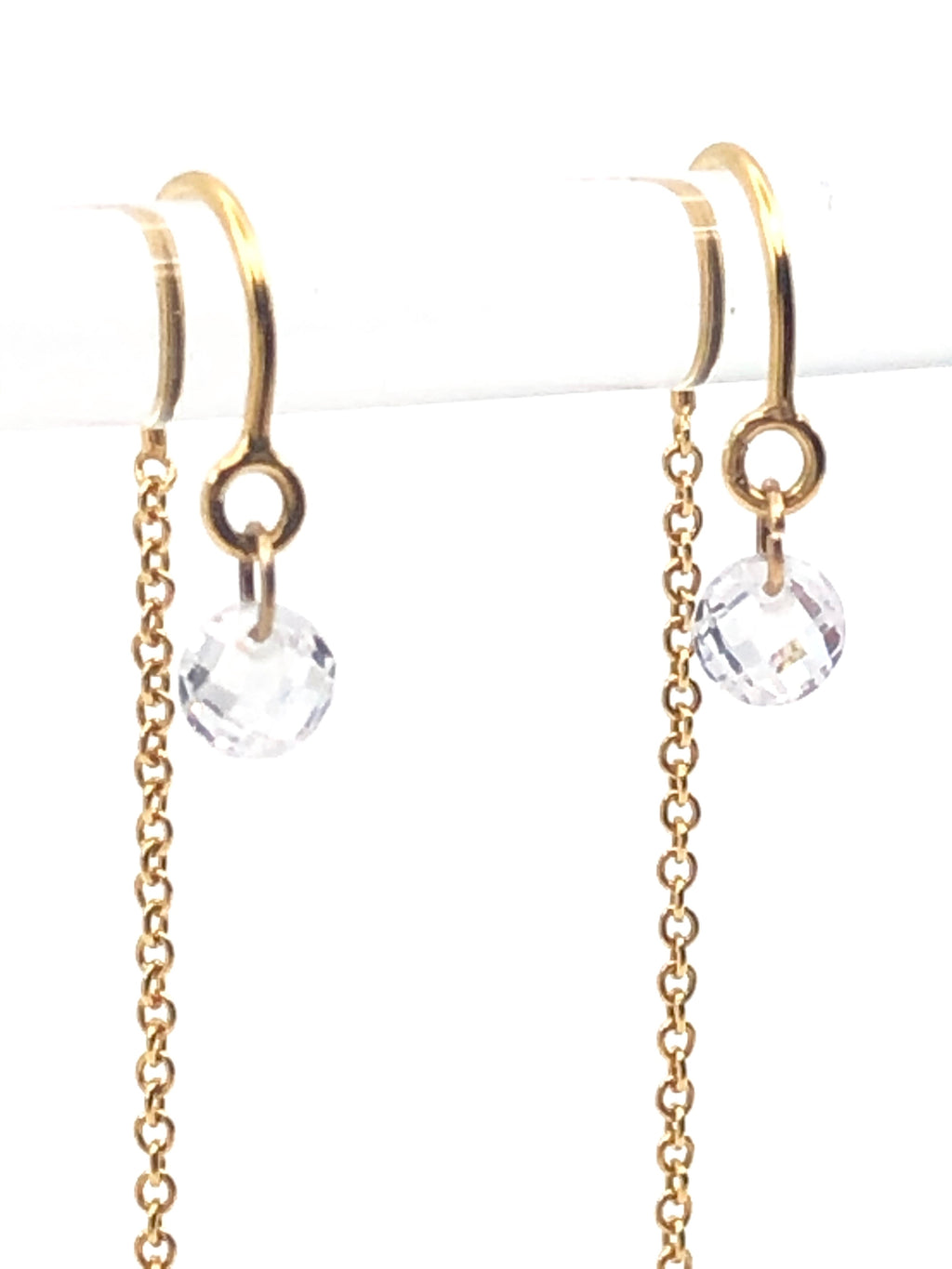Crystal Threader Earrings silver