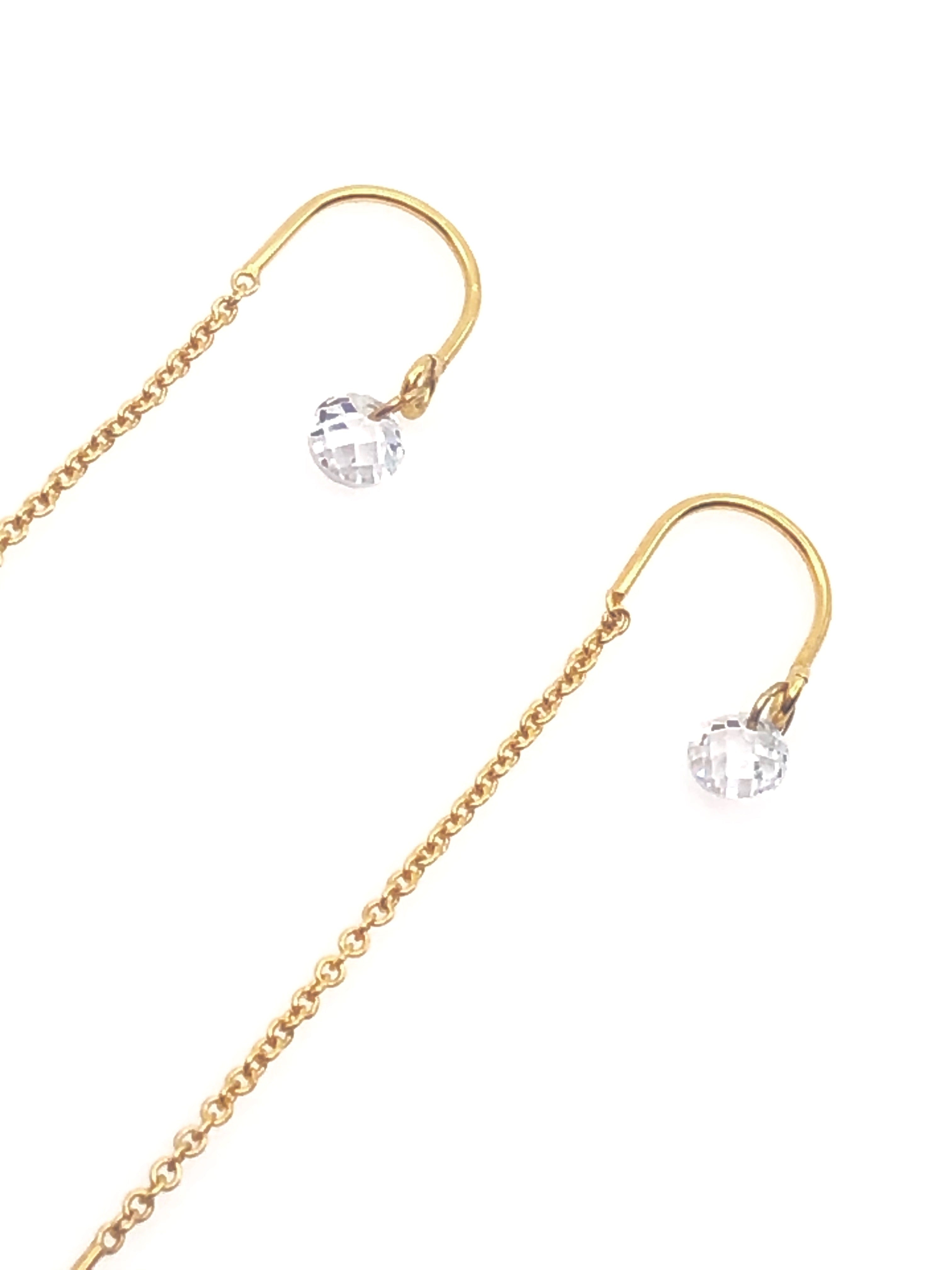 Crystal Threader Earrings silver