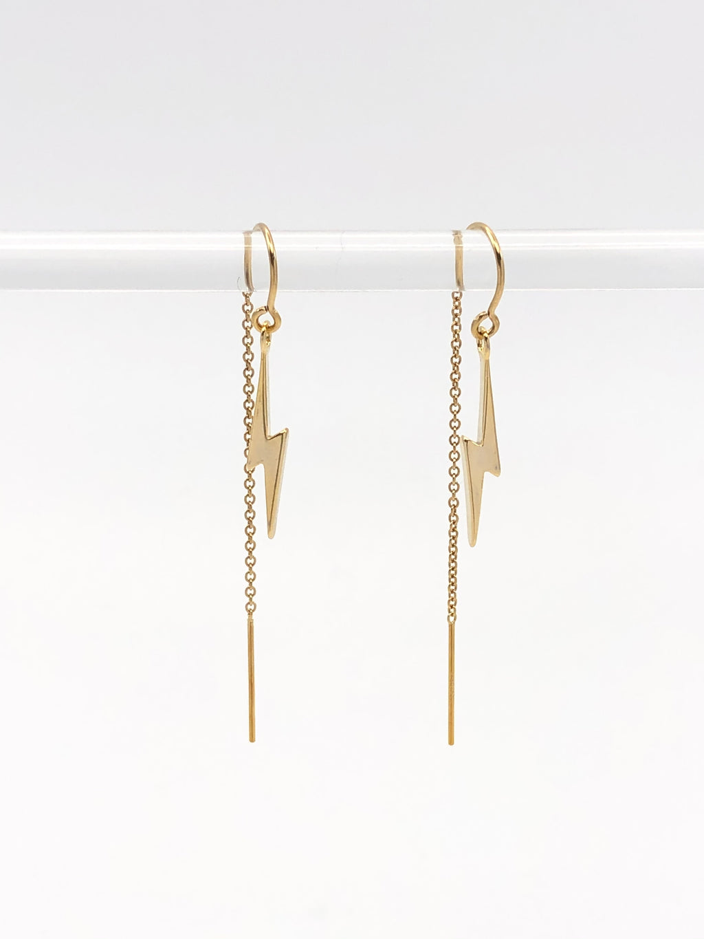 Lightening bolt Threader Earrings