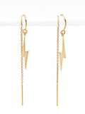 Lightening bolt Threader Earrings