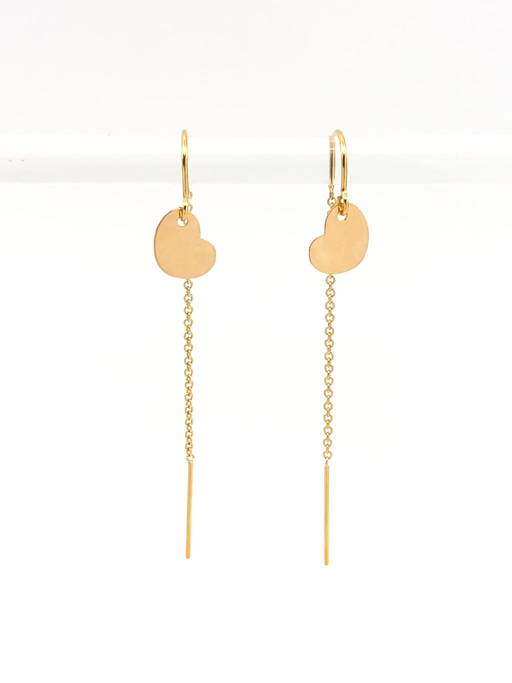 Silver Heart Threader Earrings