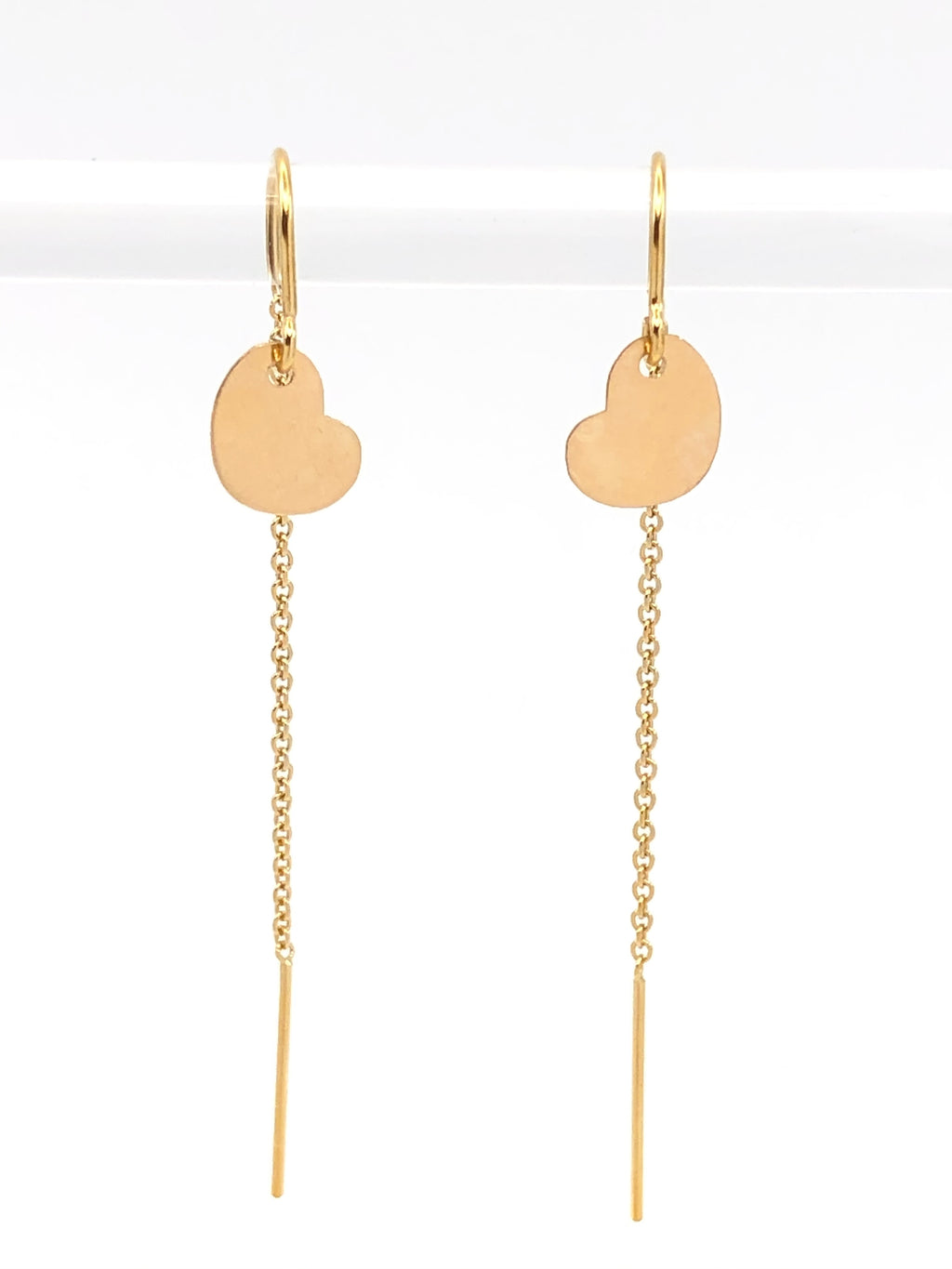 Gold Heart Threader Earrings