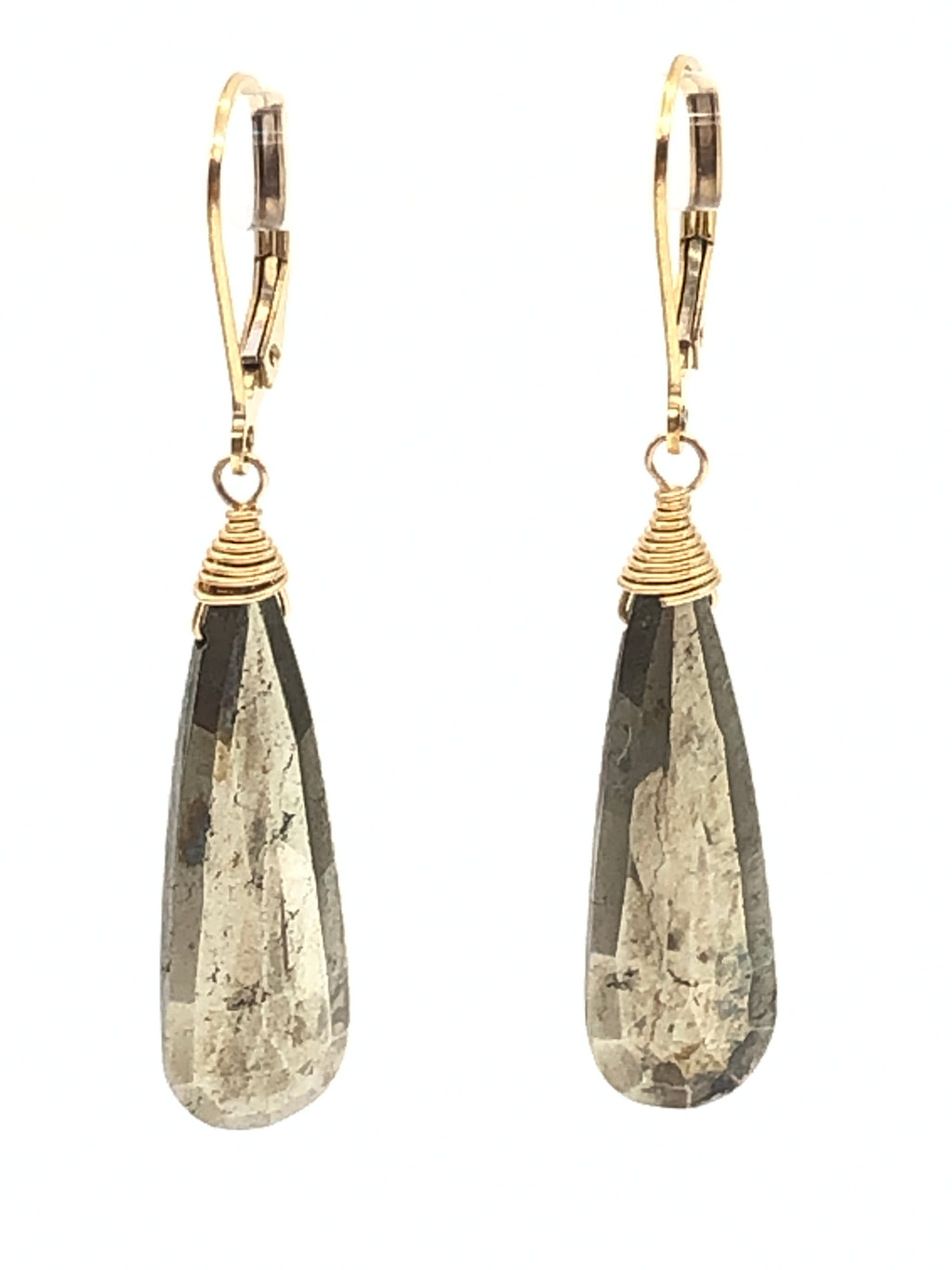 Pyrite Tear Drop Earrings
