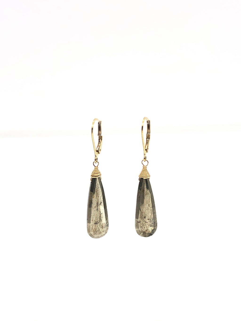 Pyrite Tear Drop Earrings