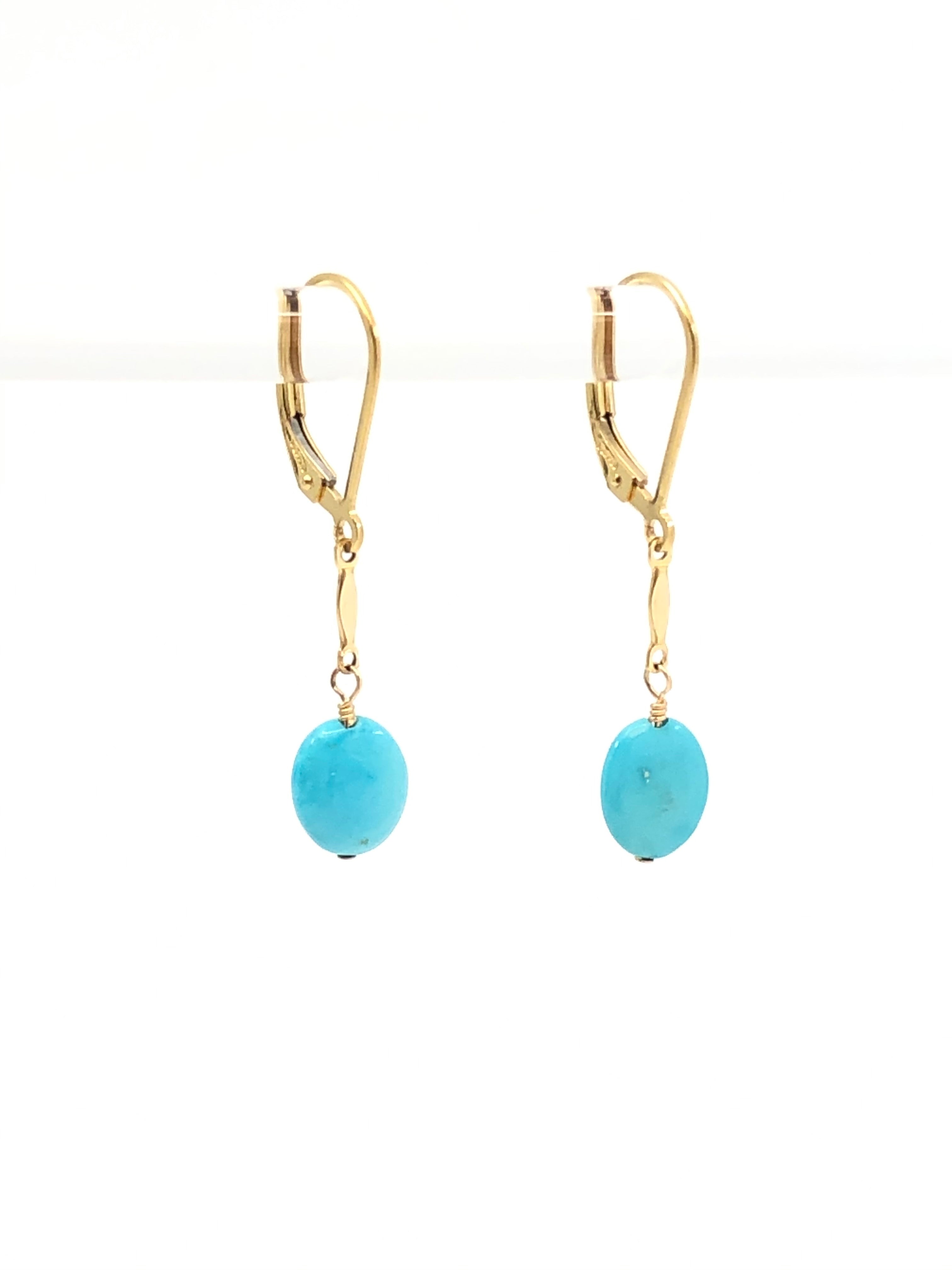 Sleeping Beauty Turquoise Oval Earrings