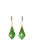 Green Turquoise Diamond Cut Earrings