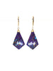 Purple Turquoise Diamond Cut Earrings