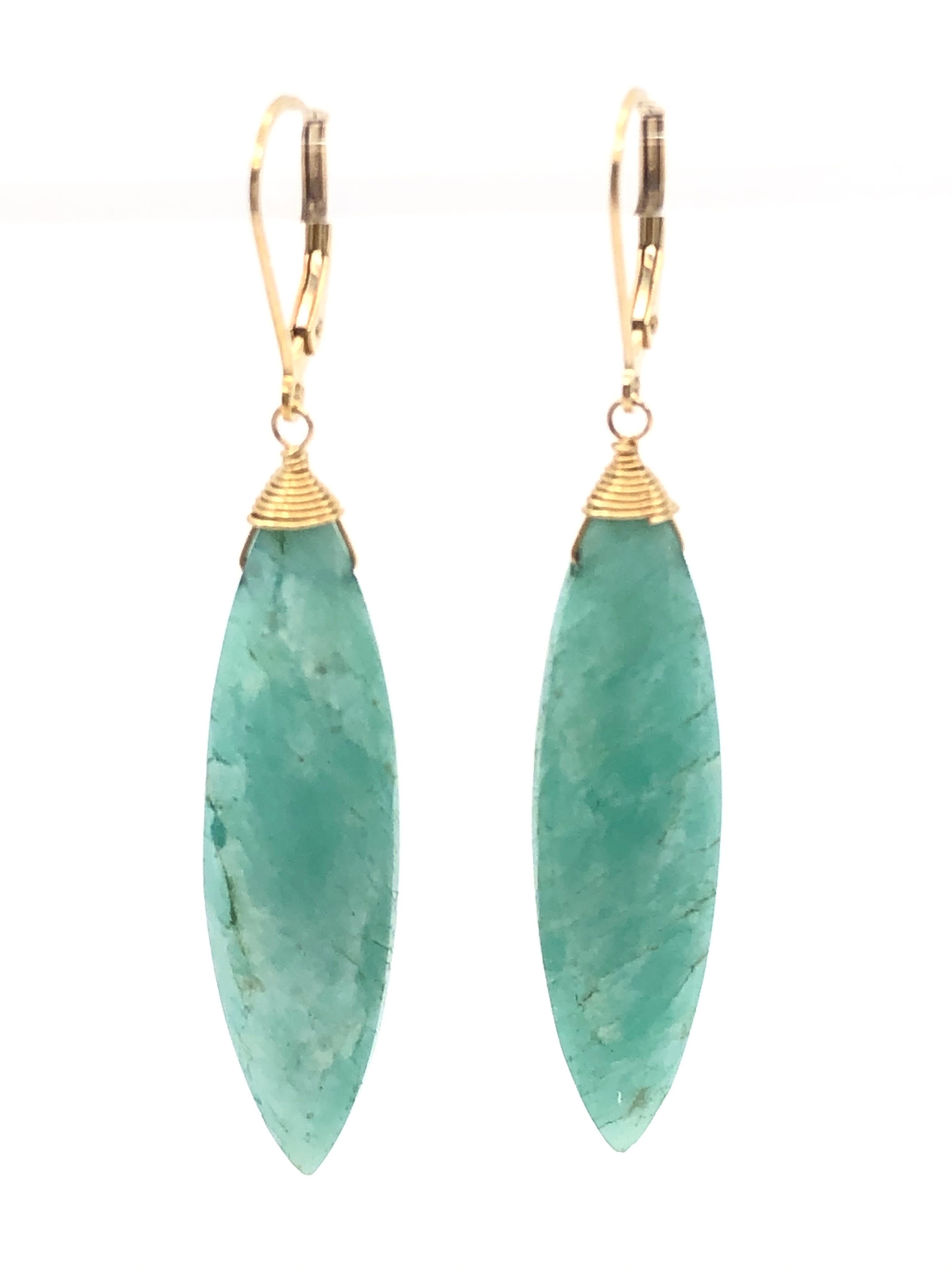 Dendritic Opal Marquise Cut Earrings