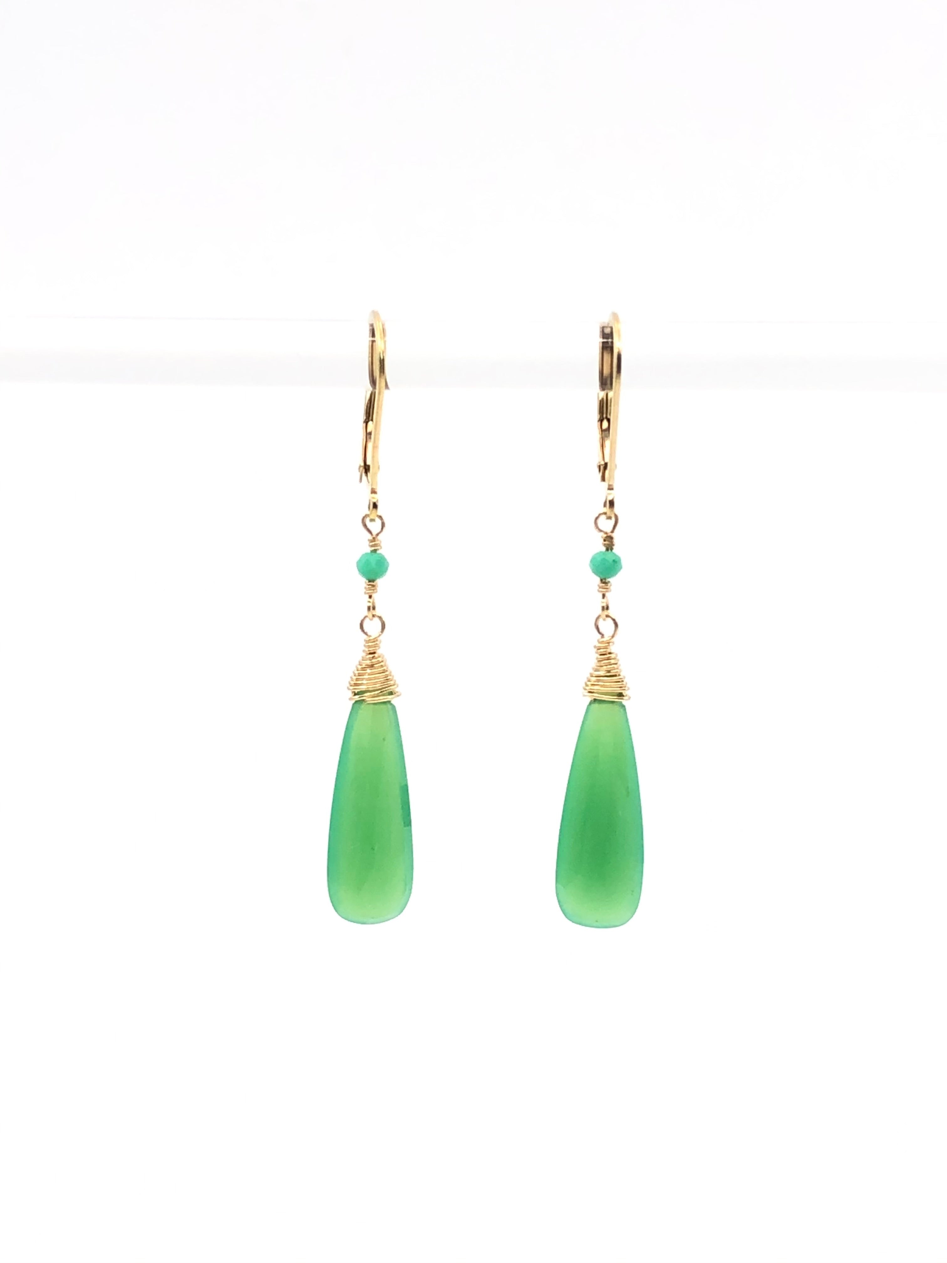 Chrysoprase Drop Earrinngs