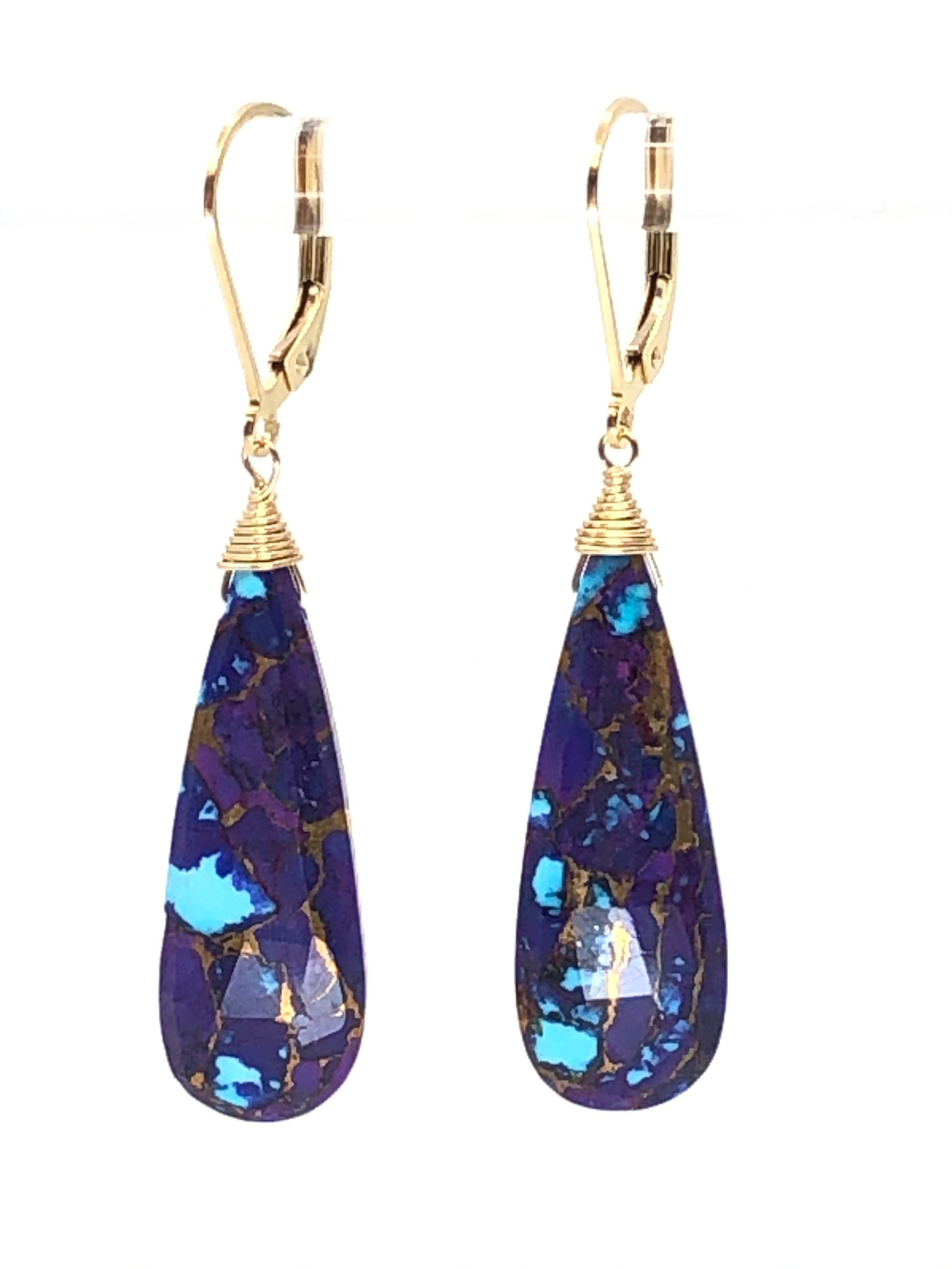 Green Turquoise Tear Drop Earrings
