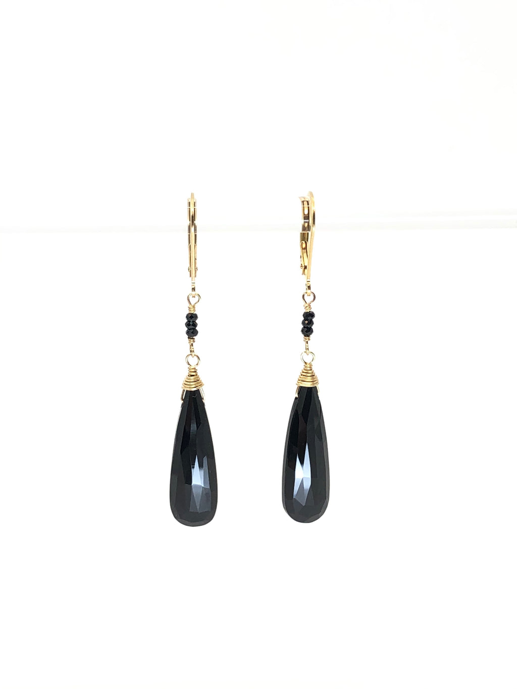 Black Spinel Drop Earrings