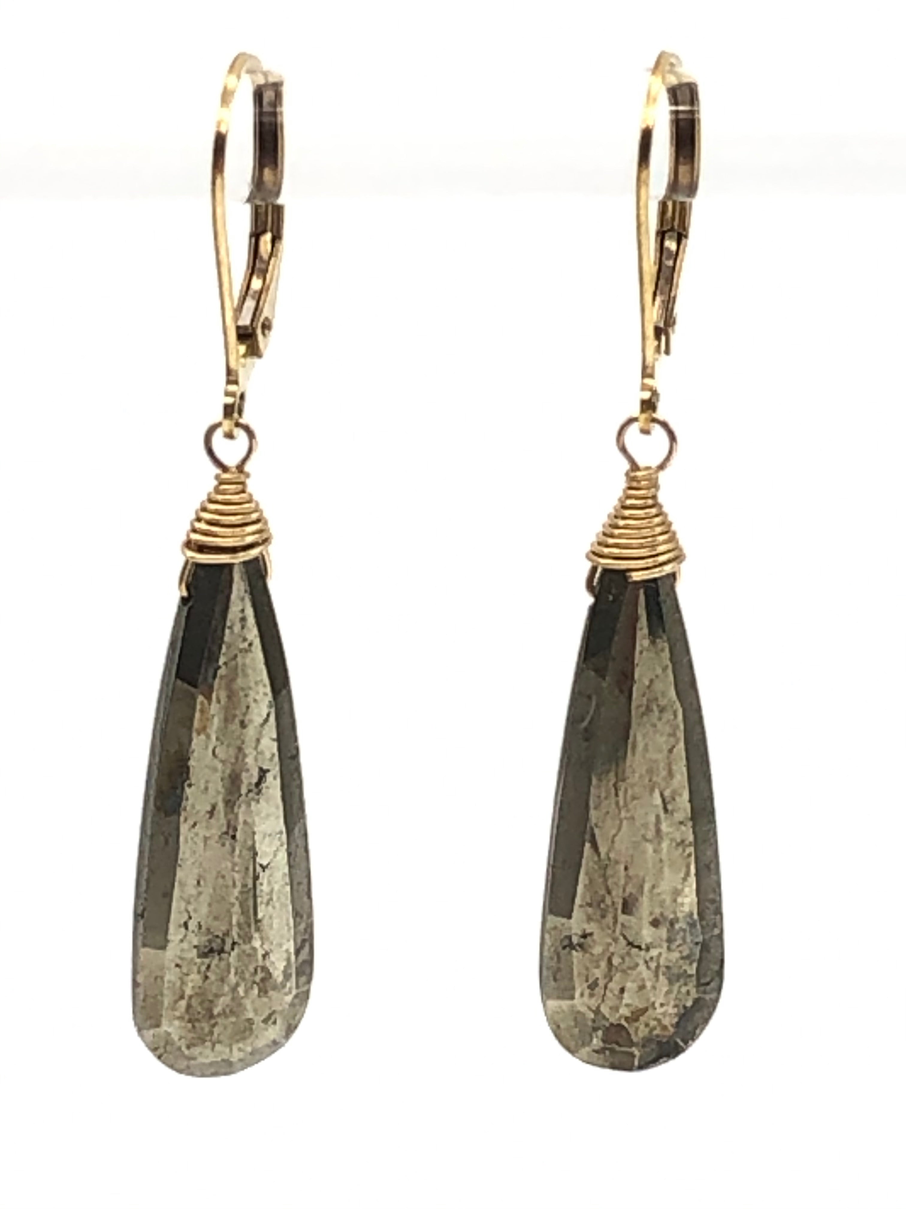 Pyrite Tear Drop Earrings