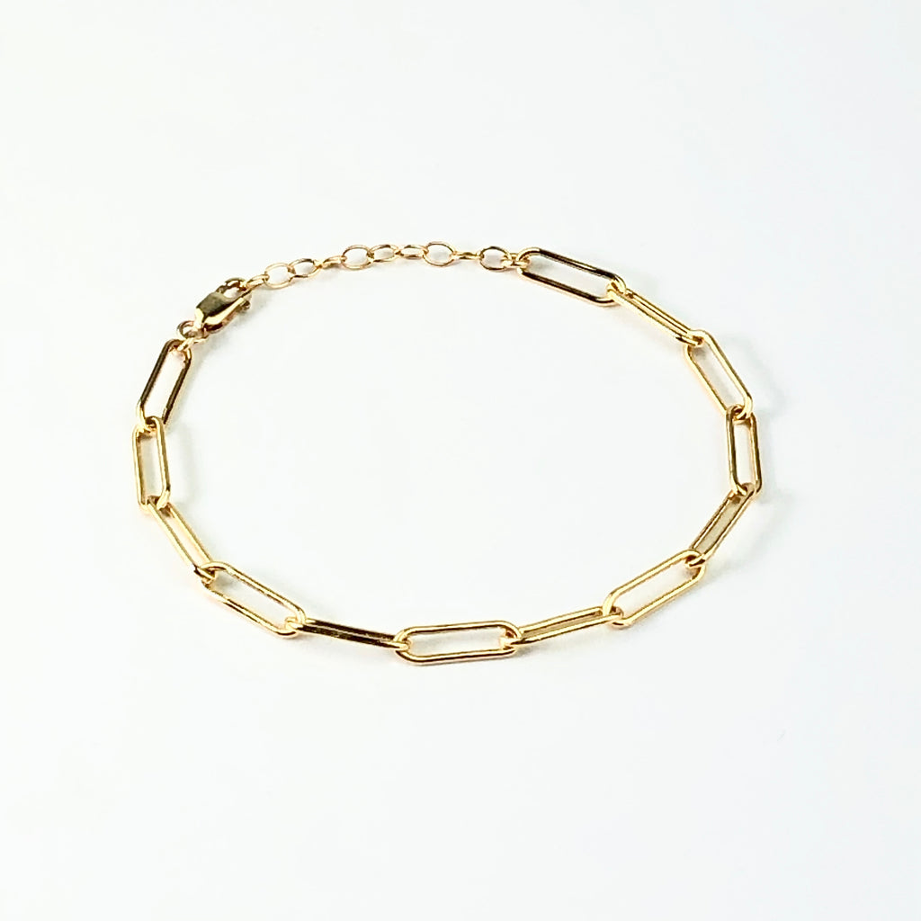 Paper clip chain bracelet