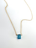 Swiss Blue Topaz Rectangle cut necklace