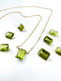 Peridot Rectangle Cut Necklace