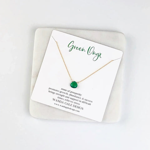 Energy stone necklace - Green Onyx