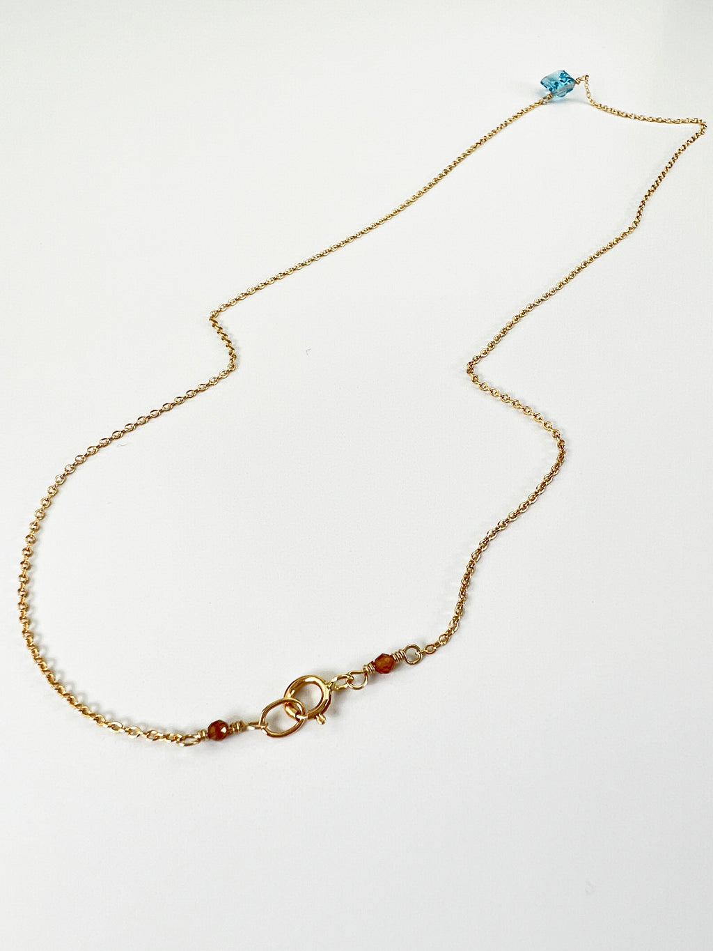 Swiss Blue Topaz Rectangle cut necklace