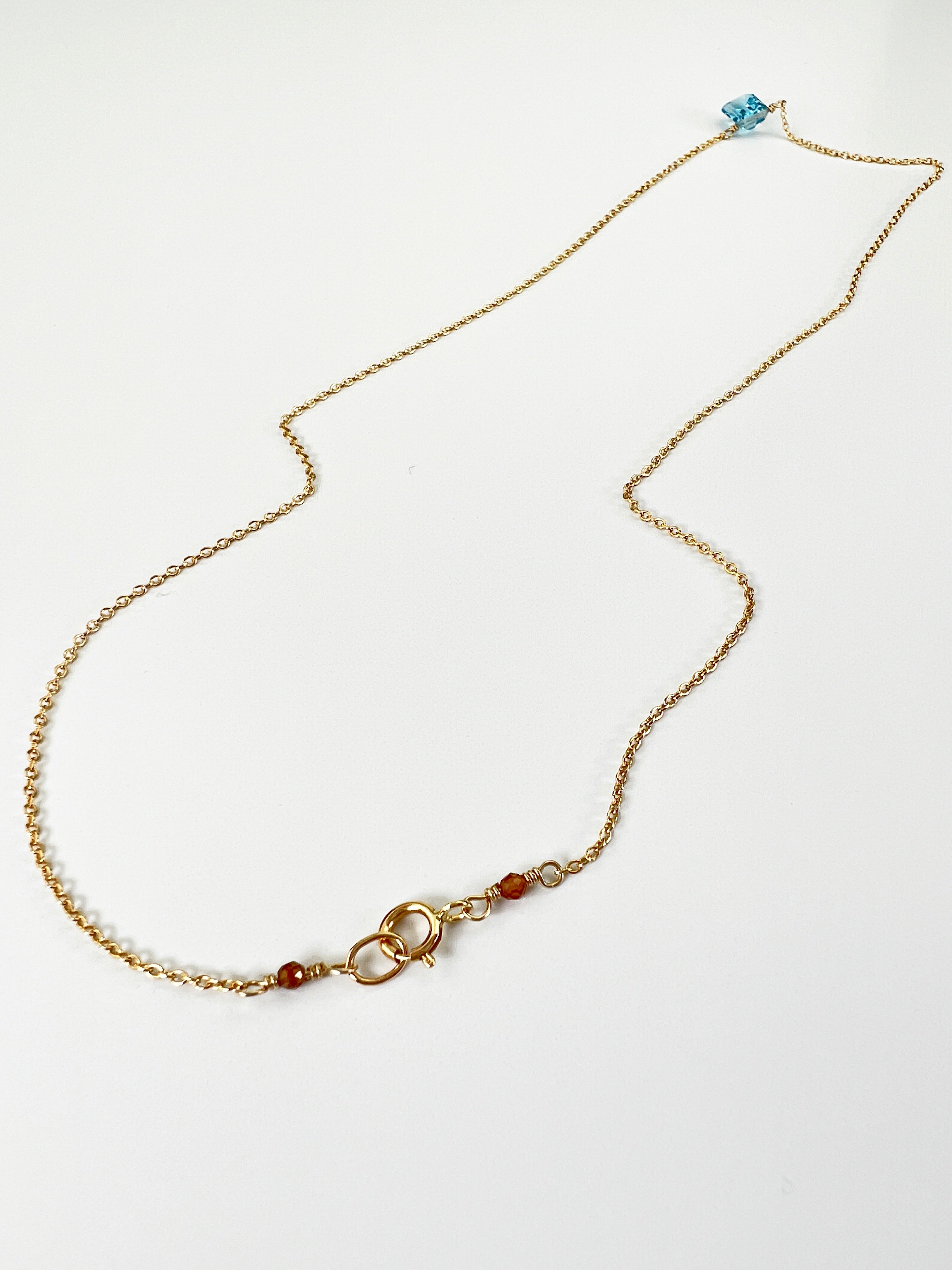 Swiss Blue Topaz Rectangle cut necklace