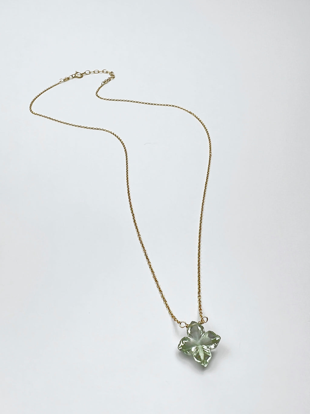 Green Amethyst Flower Necklace