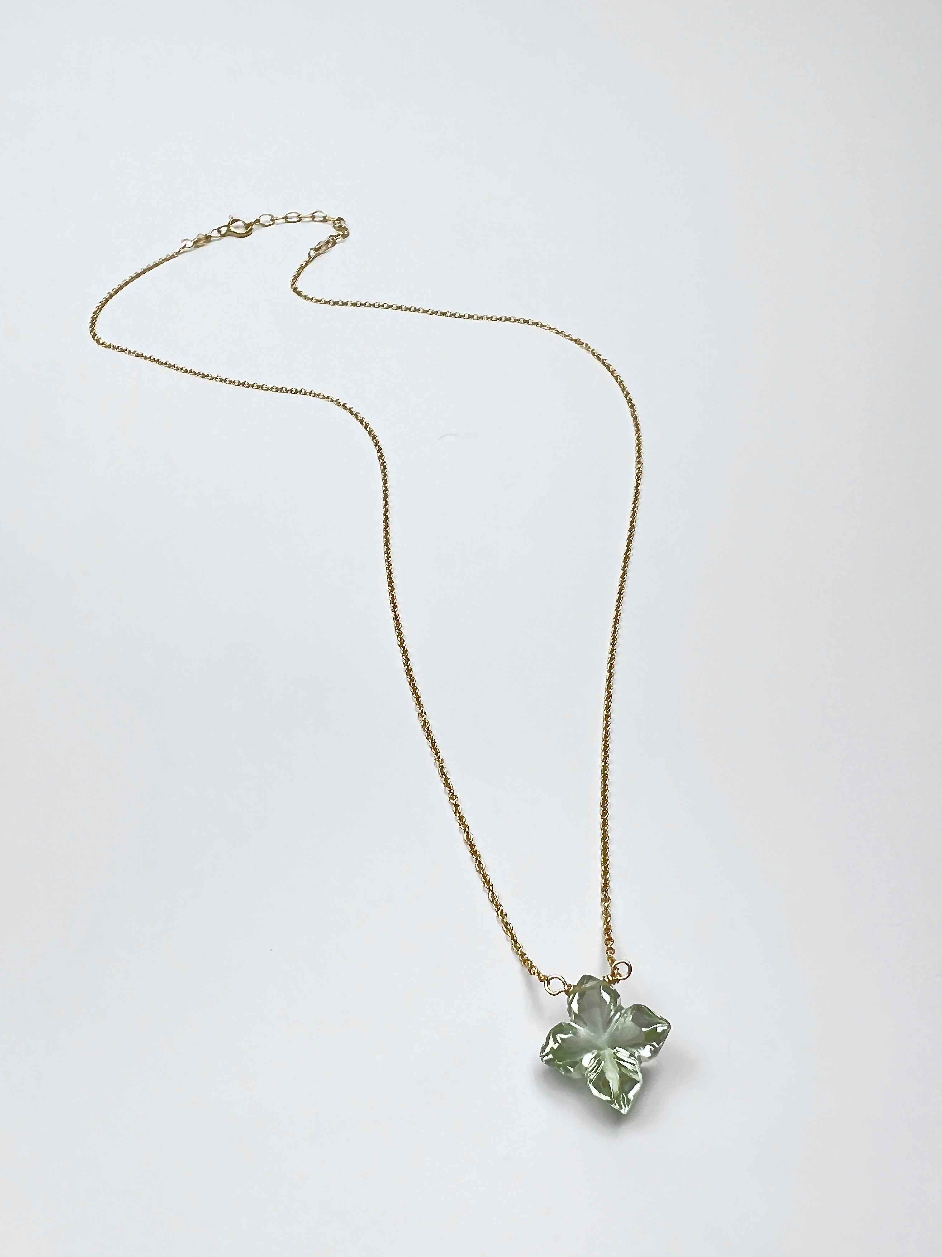 Green Amethyst Flower Necklace