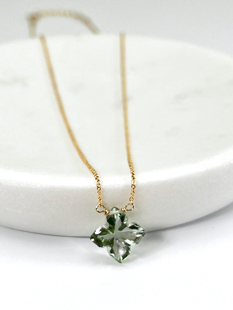 Green Amethyst Flower Necklace