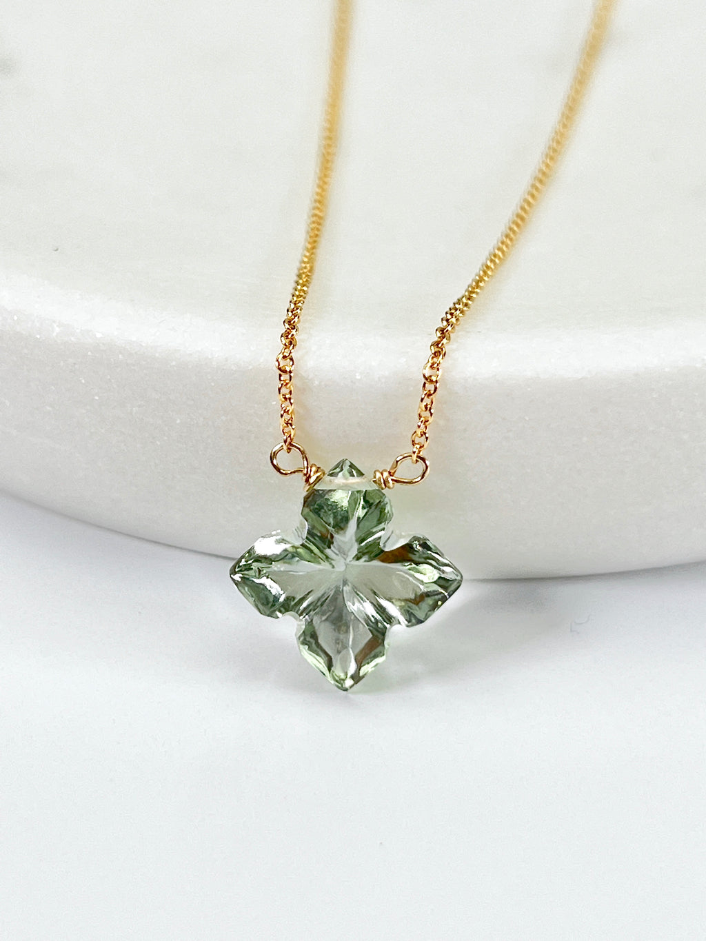 Green Amethyst Flower Necklace