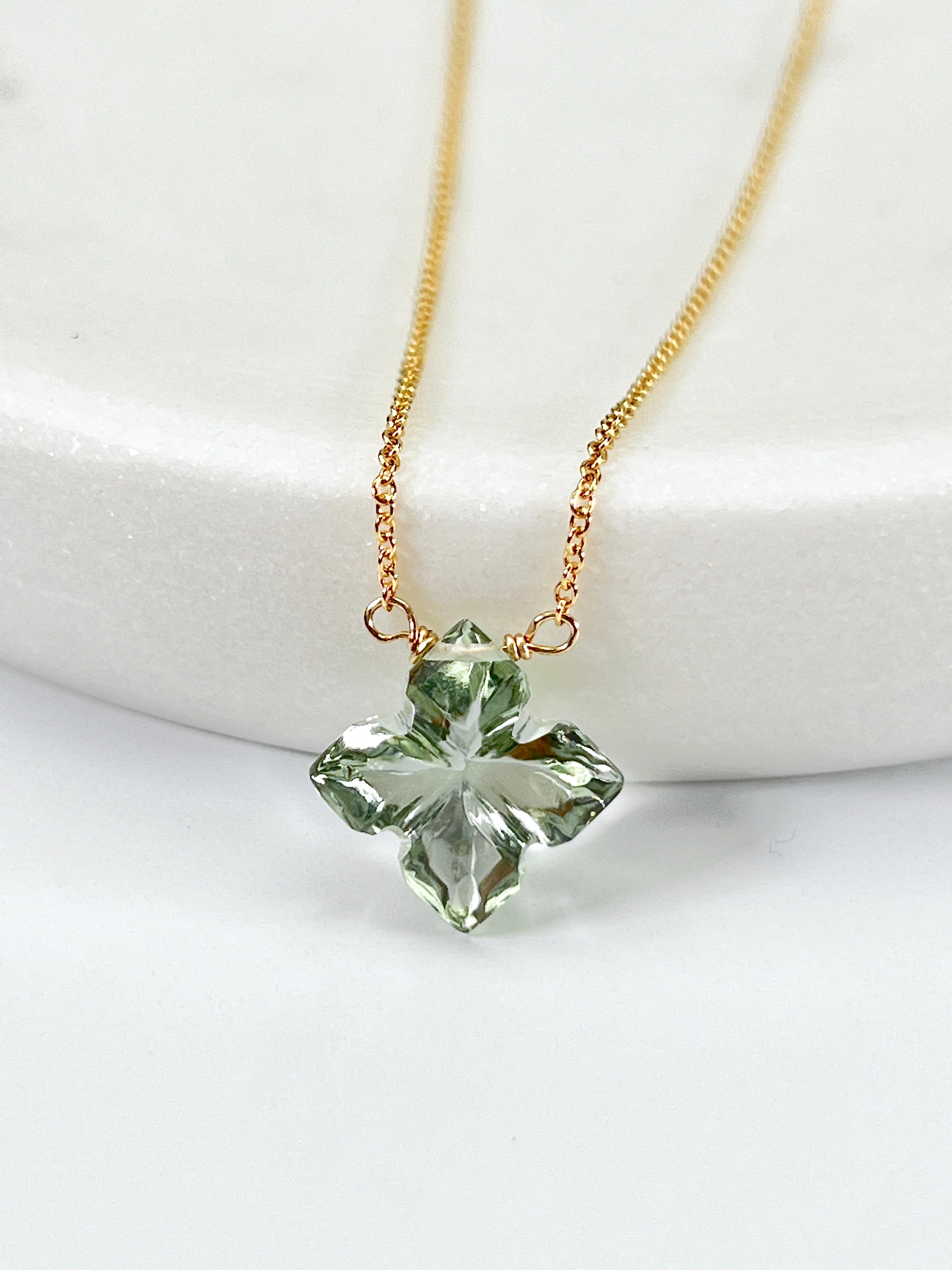 Green Amethyst Flower Necklace