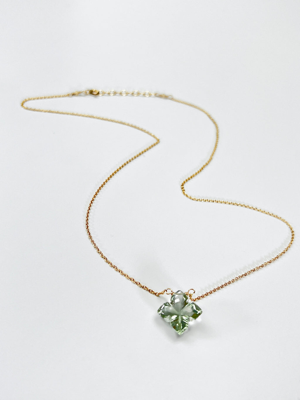 Green Amethyst Flower Necklace