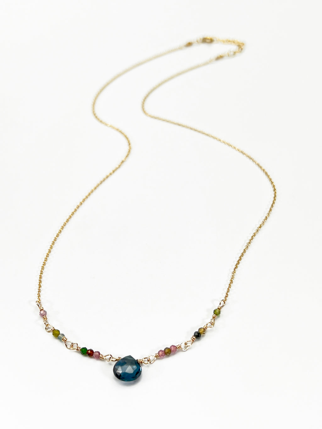 London Blue Topaz & Tourmaline necklace