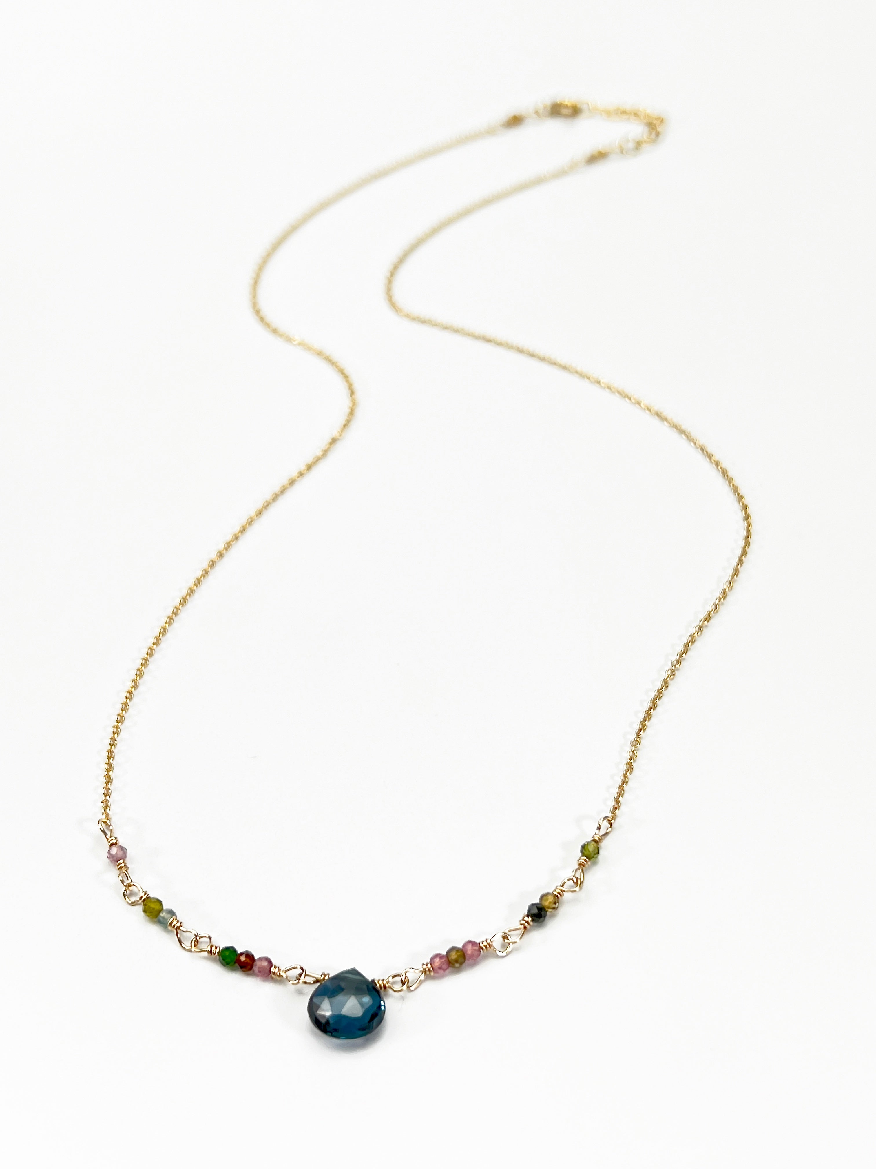 London Blue Topaz & Tourmaline necklace