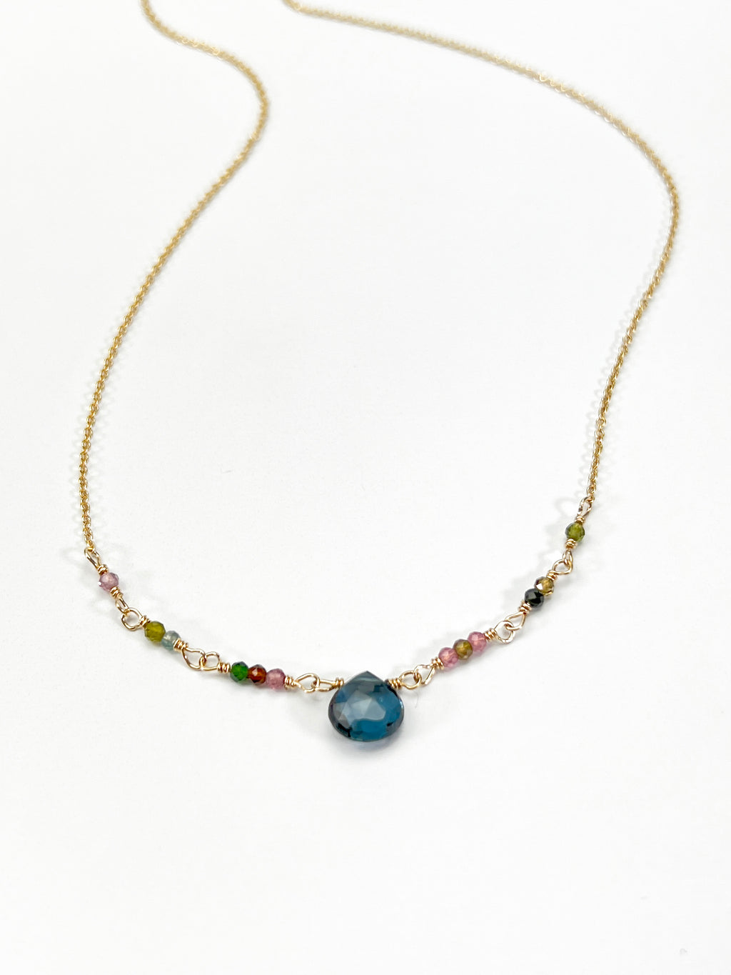 London Blue Topaz & Tourmaline necklace