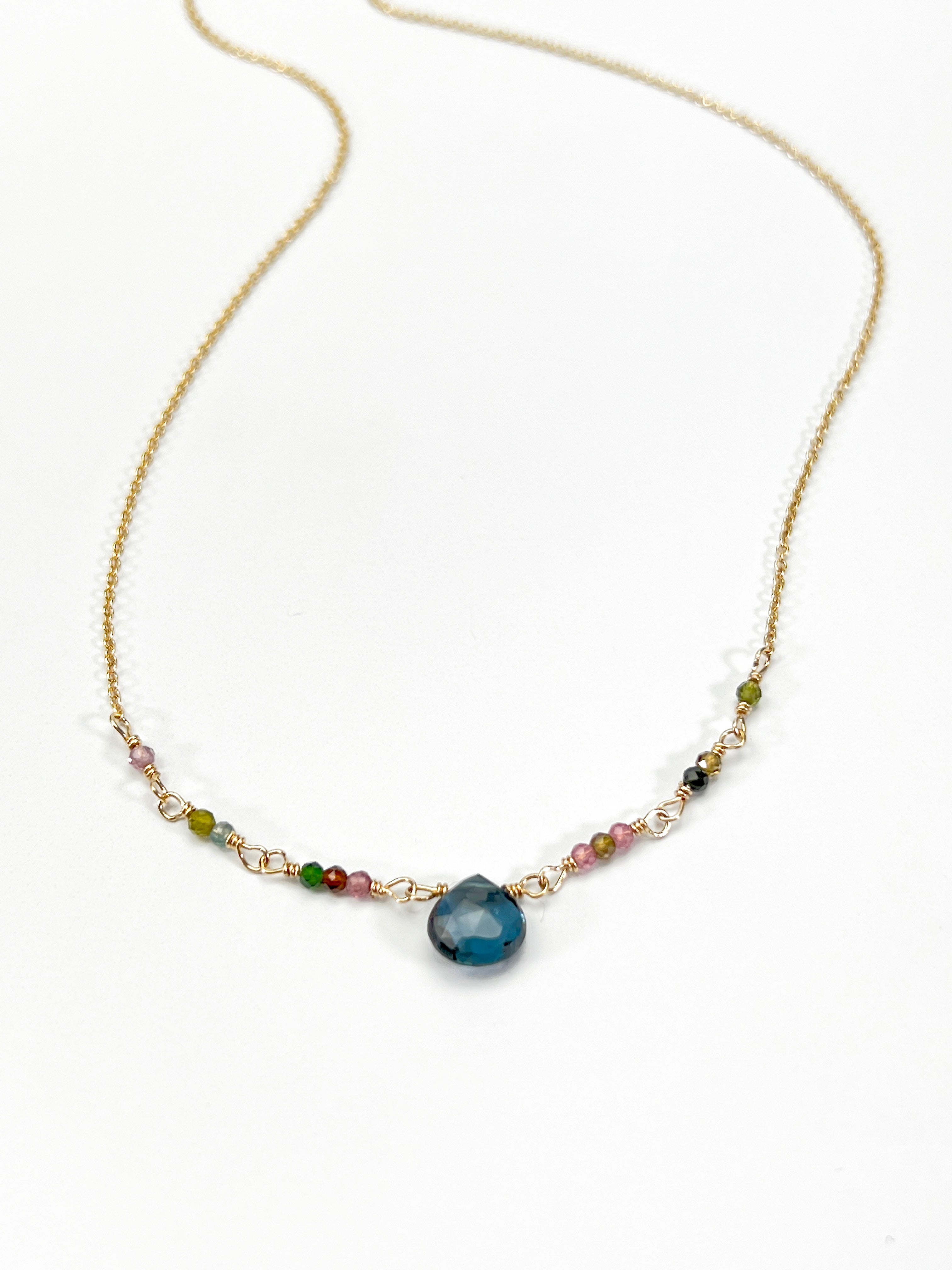 London Blue Topaz & Tourmaline necklace