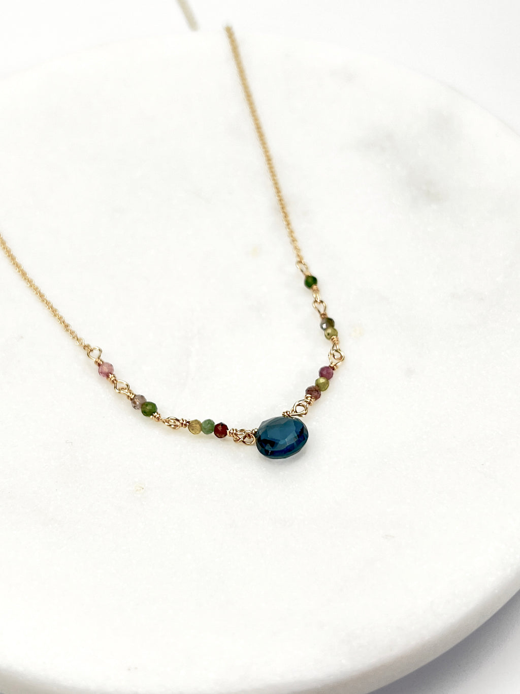 London Blue Topaz & Tourmaline necklace