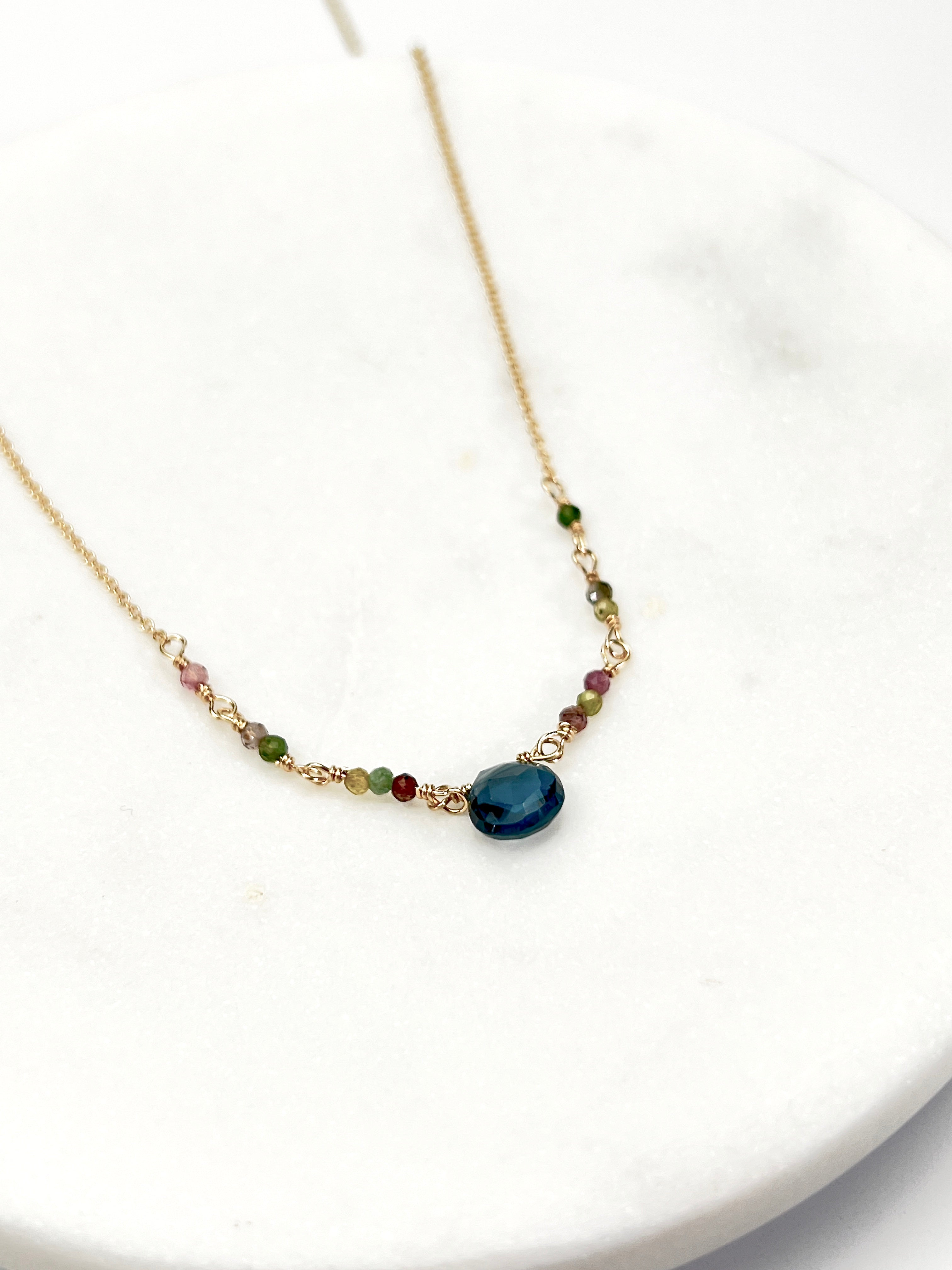 London Blue Topaz & Tourmaline necklace