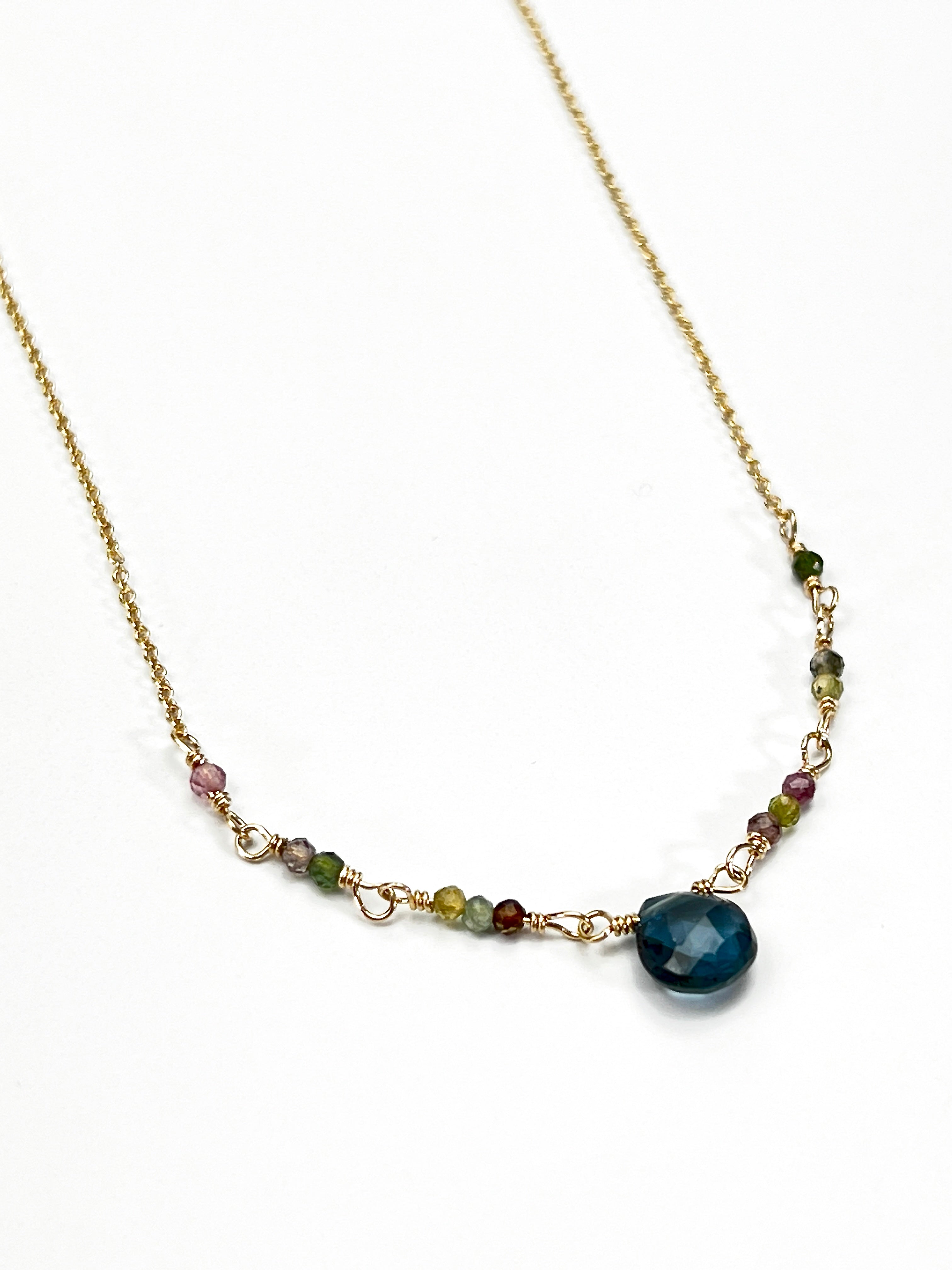 London Blue Topaz & Tourmaline necklace