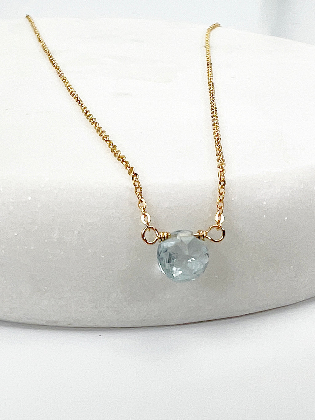 Aquamarine Coin Necklace