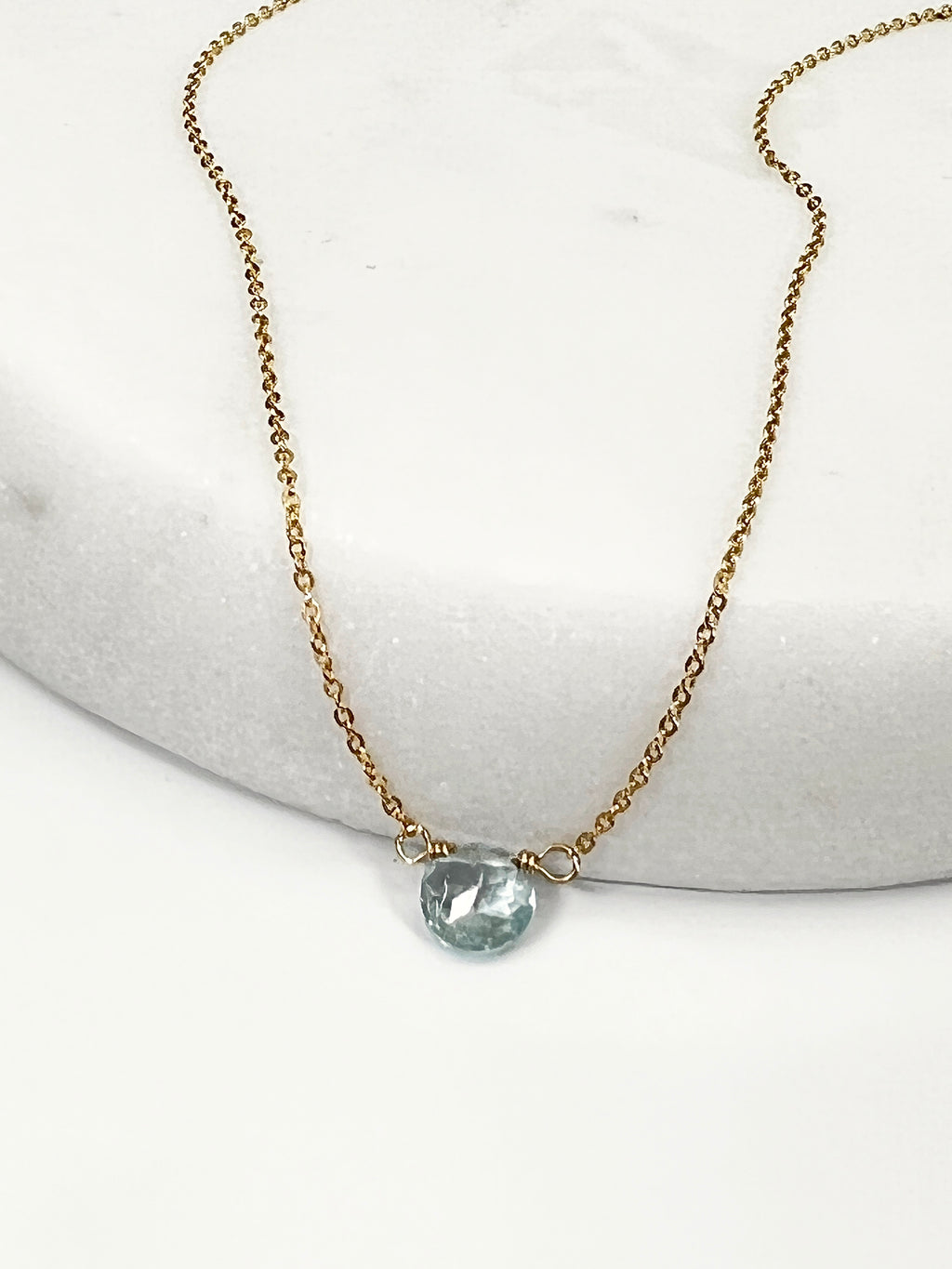 Aquamarine Coin Necklace